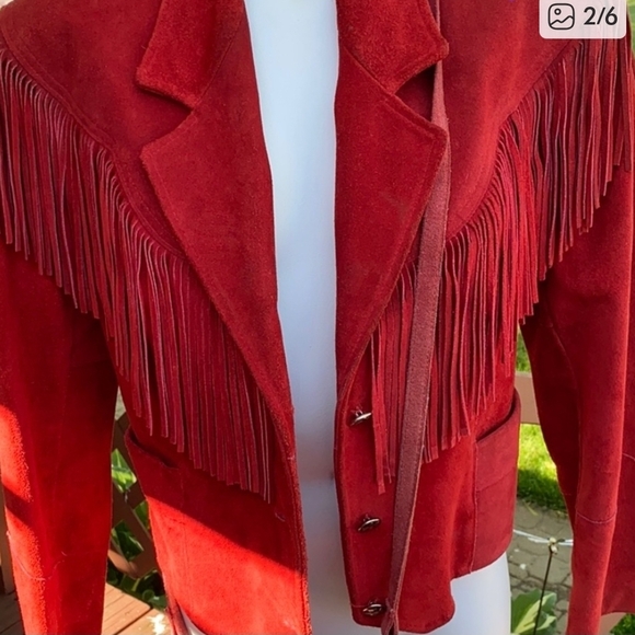 PIONEER Red Fringe Women's Blazer - Picture 4 of 5